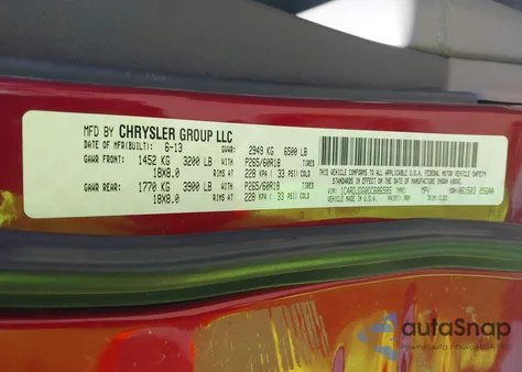 2013 Dodge Durango Crew from USA, damaged, VIN 1C4RDJDG0DC686585